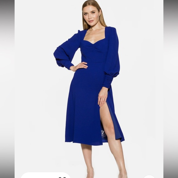 Alexia Admor Travi Midi Dress cobalt blue size 8 NWT - Picture 1 of 7